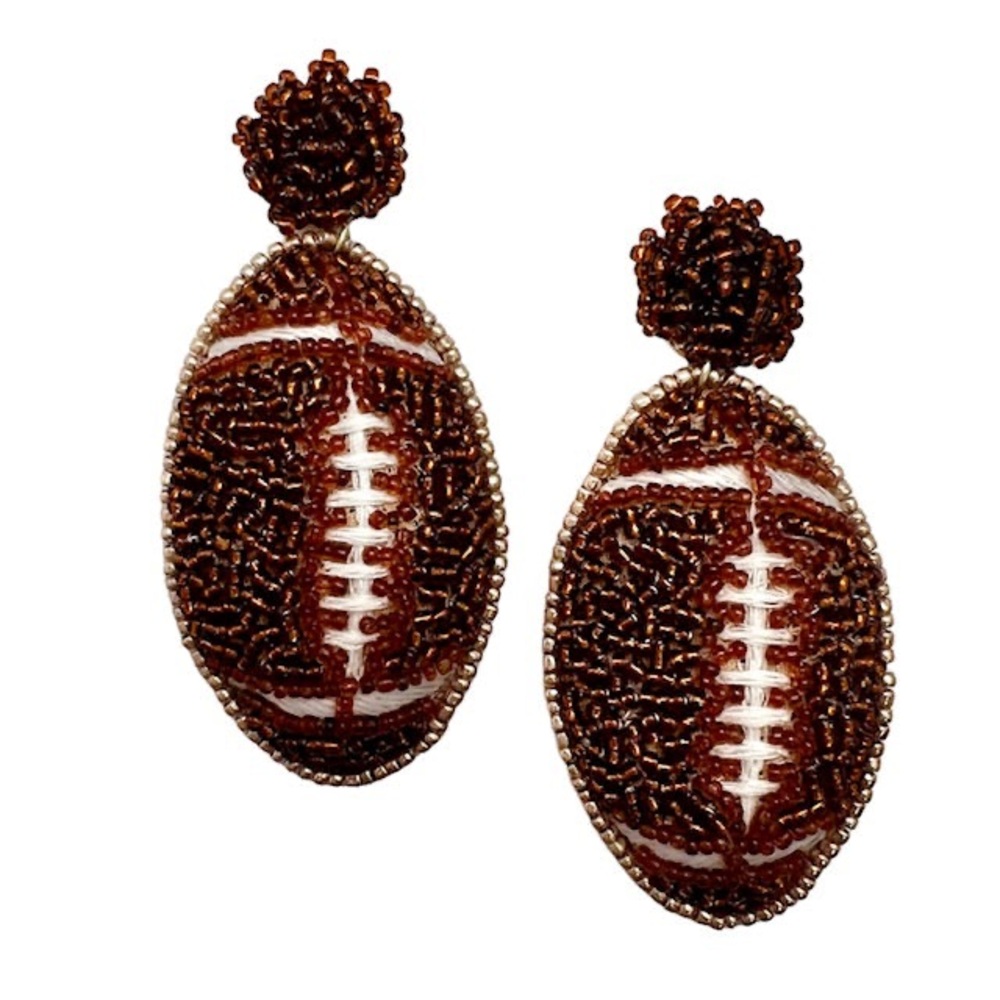 Allie Beads Football Earrings 🏈 - Picture 3 of 6